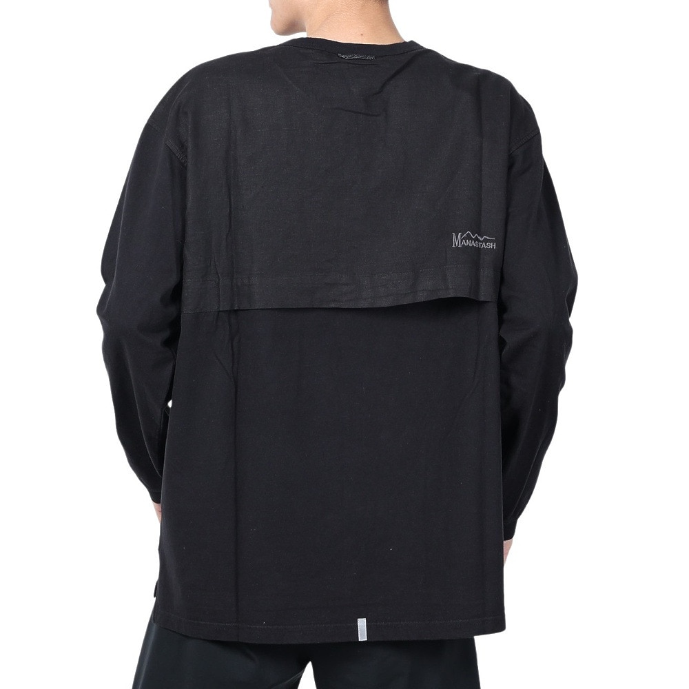 マナスタッシュ（MANASTASH）（メンズ）ベントロングスリーブTシャツ 792-4130003 BLACK