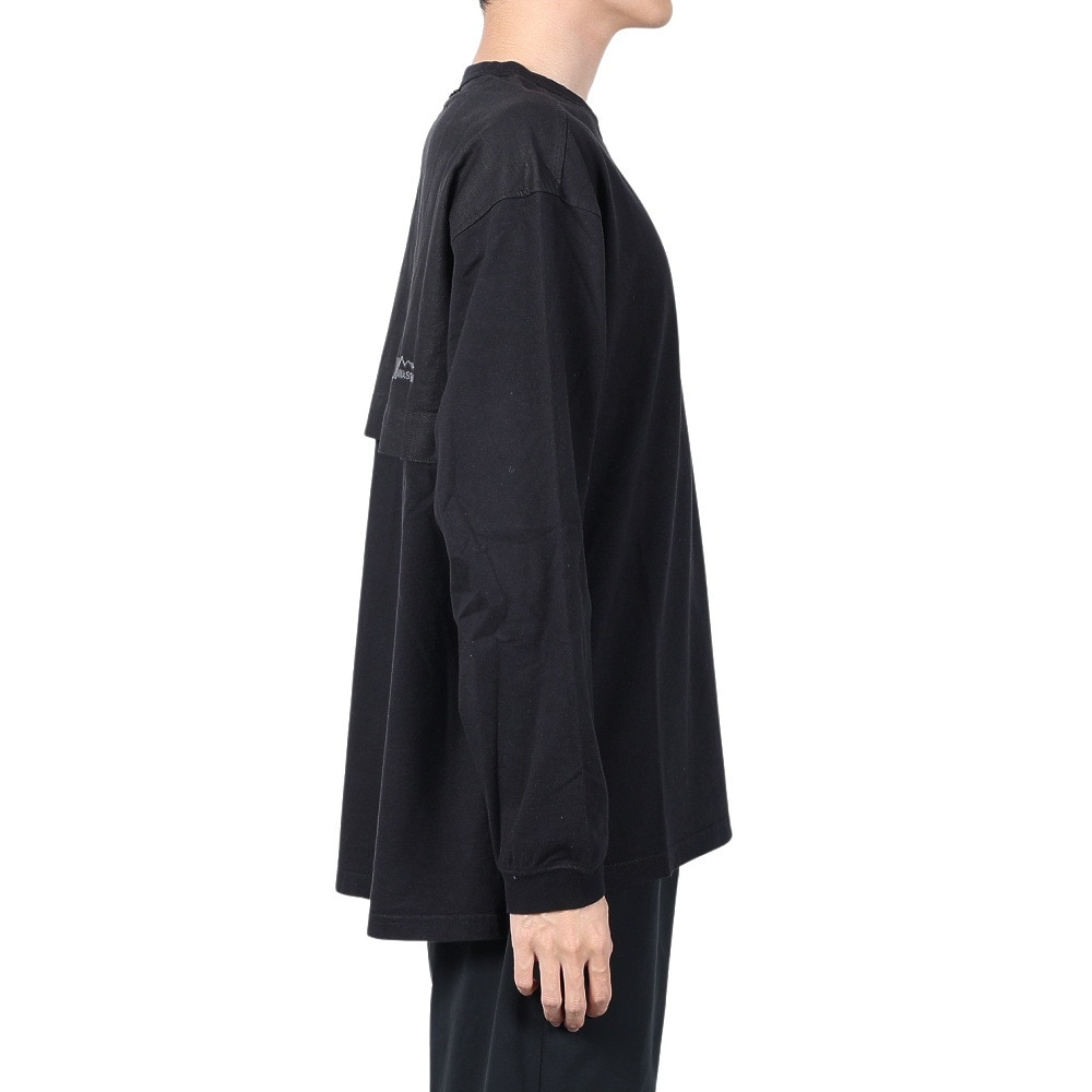 マナスタッシュ（MANASTASH）（メンズ）ベントロングスリーブTシャツ 792-4130003 BLACK