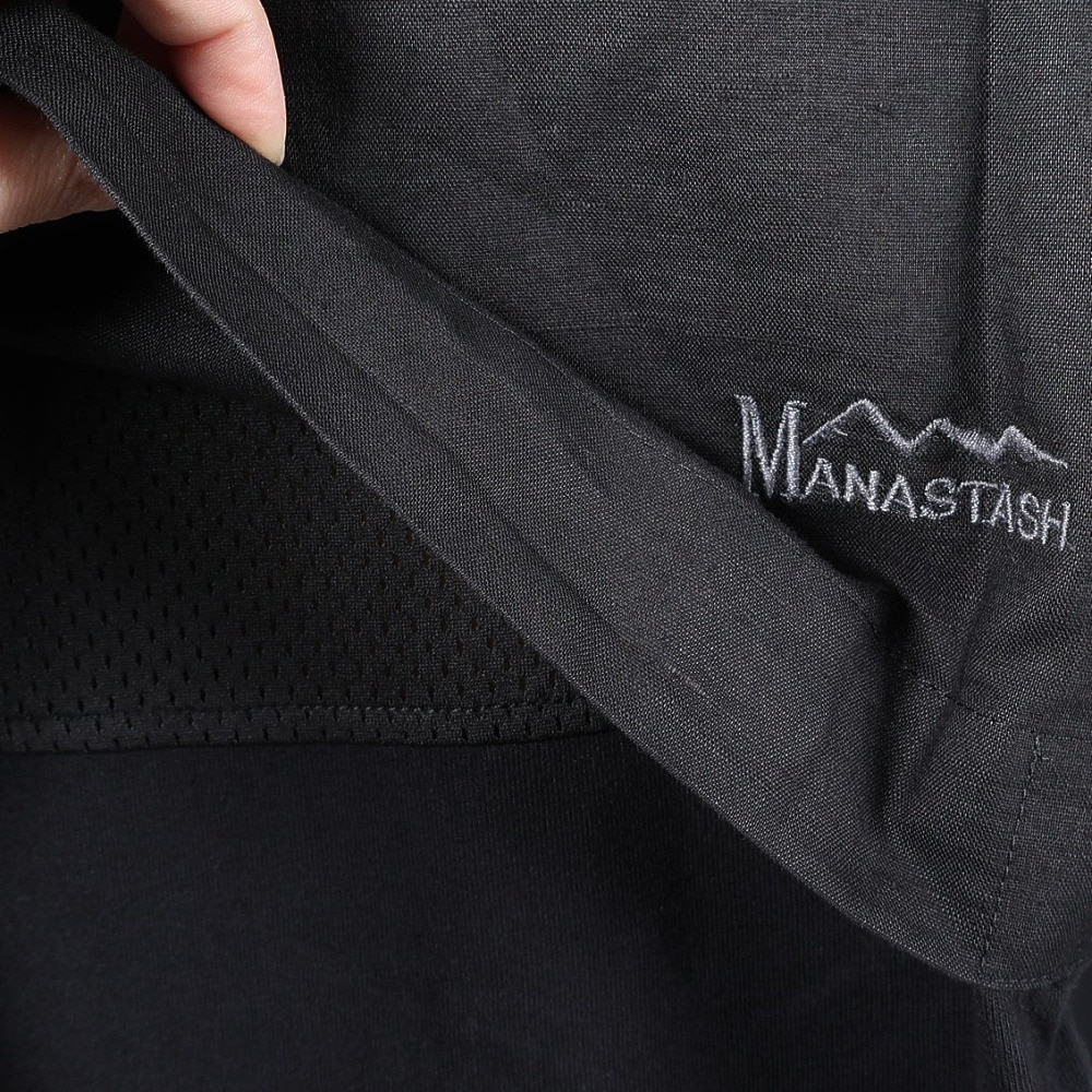 マナスタッシュ（MANASTASH）（メンズ）ベントロングスリーブTシャツ 792-4130003 BLACK