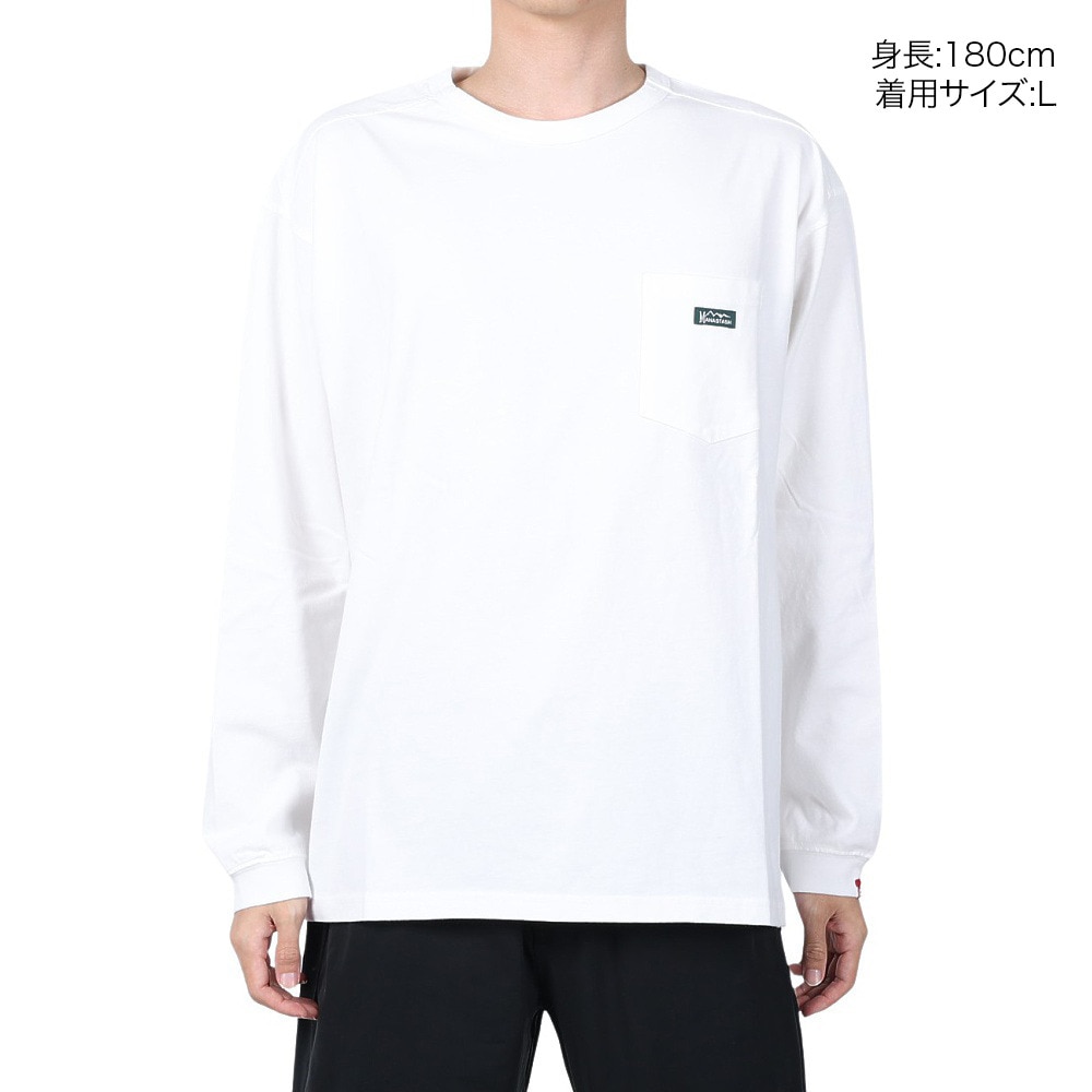 マナスタッシュ（MANASTASH）（メンズ）ベントロングスリーブTシャツ 792-4130003 WHITE