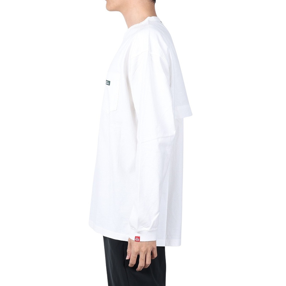 マナスタッシュ（MANASTASH）（メンズ）ベントロングスリーブTシャツ 792-4130003 WHITE