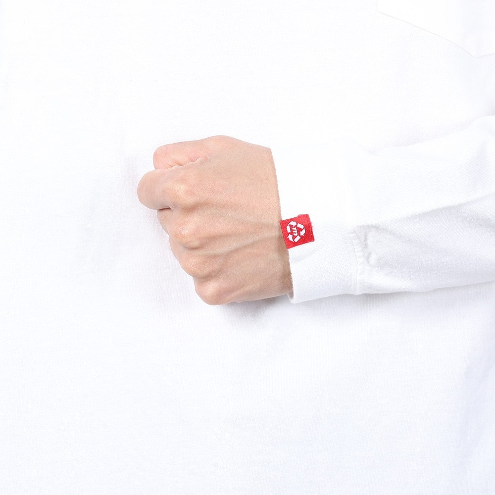 マナスタッシュ（MANASTASH）（メンズ）ベントロングスリーブTシャツ 792-4130003 WHITE