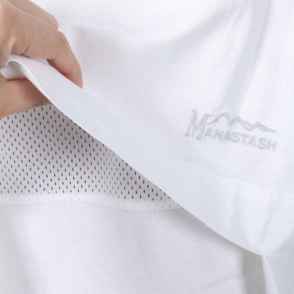 マナスタッシュ（MANASTASH）（メンズ）ベントロングスリーブTシャツ 792-4130003 WHITE