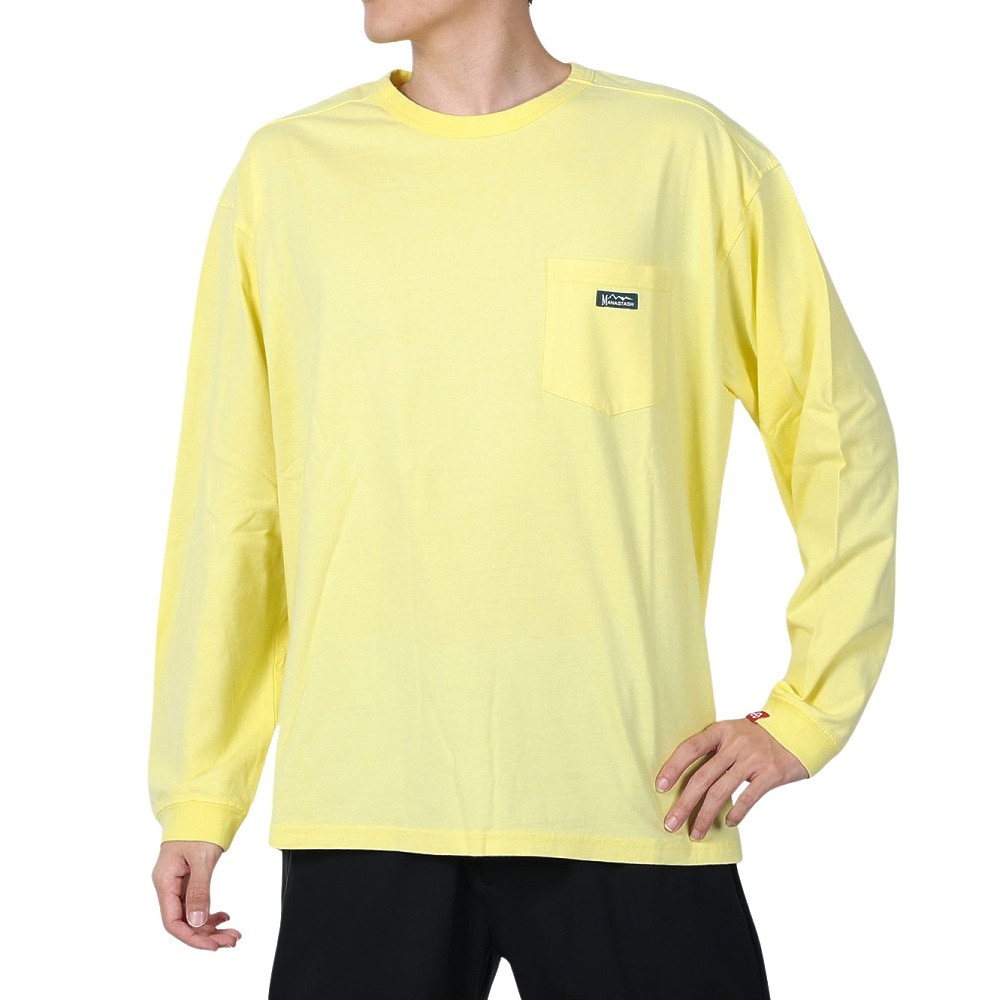 マナスタッシュ（MANASTASH）（メンズ）ベントロングスリーブTシャツ 792-4130003 YELLOW