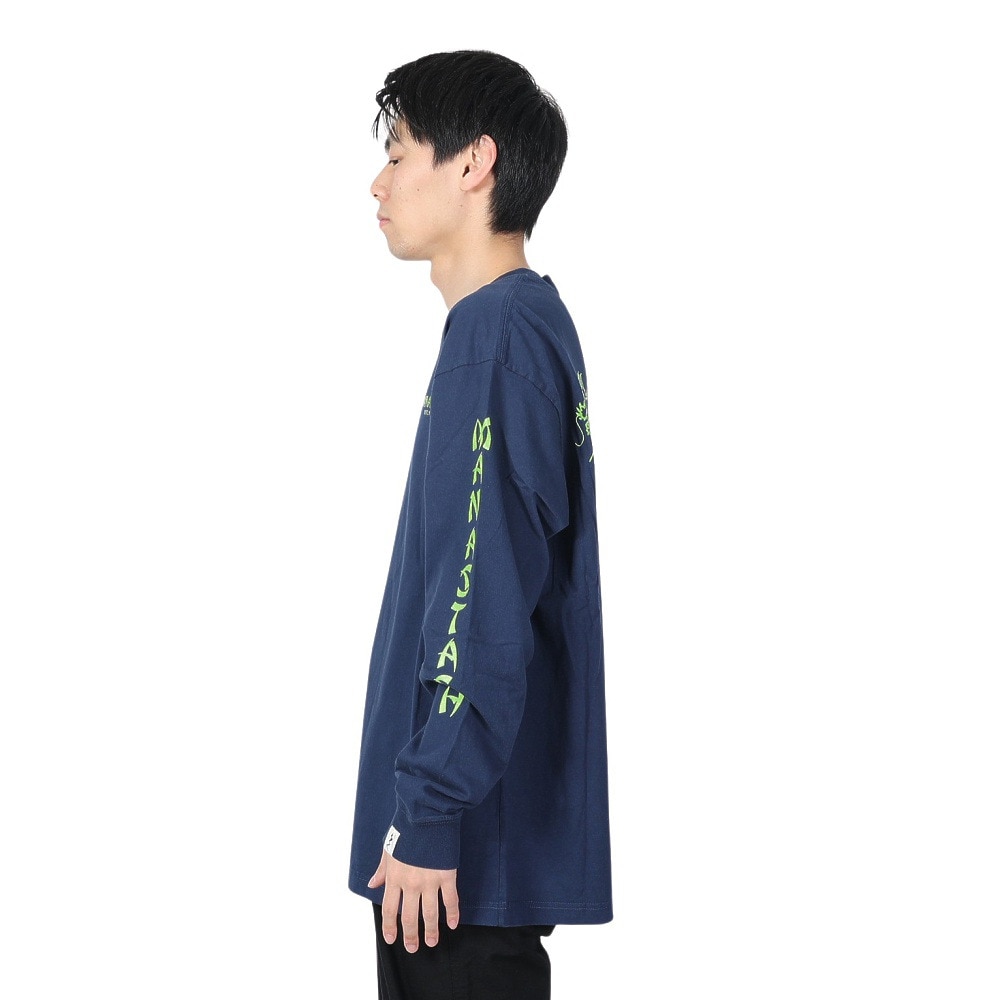マナスタッシュ（MANASTASH）（メンズ）ドラゴン ロングスリーブTシャツ 792-4130012 NAVY