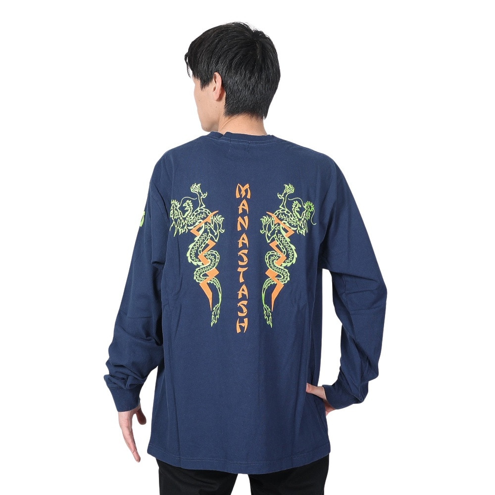 マナスタッシュ（MANASTASH）（メンズ）ドラゴン ロングスリーブTシャツ 792-4130012 NAVY