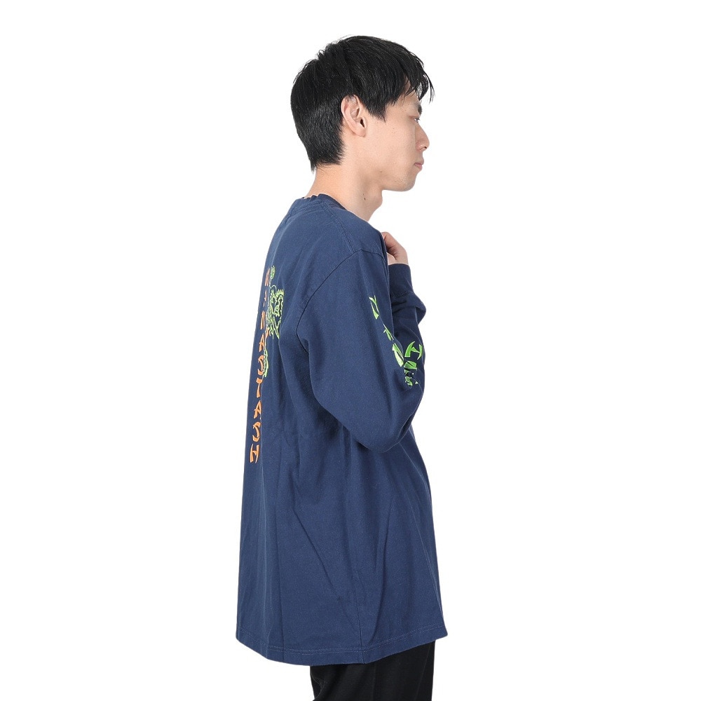 マナスタッシュ（MANASTASH）（メンズ）ドラゴン ロングスリーブTシャツ 792-4130012 NAVY