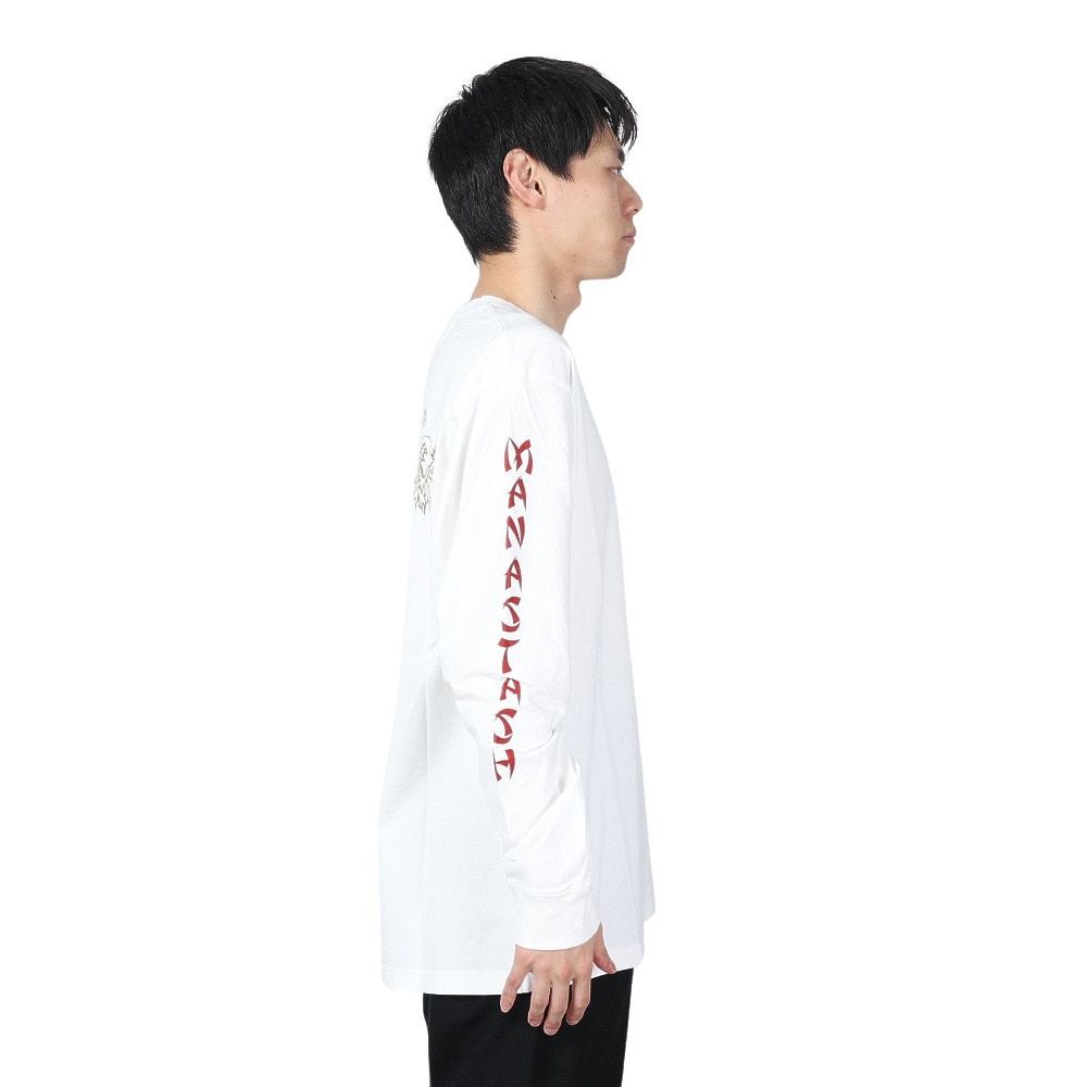 マナスタッシュ（MANASTASH）（メンズ）ドラゴン ロングスリーブTシャツ 792-4130012 WHITE