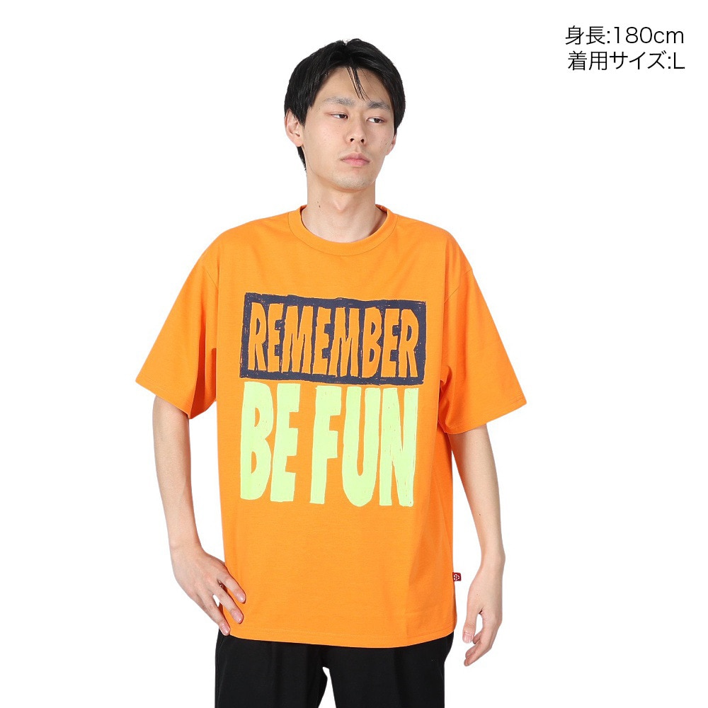 マナスタッシュ（MANASTASH）（メンズ）Tシャツ REMEMBER BE FUN 792-4134008 ORANGE