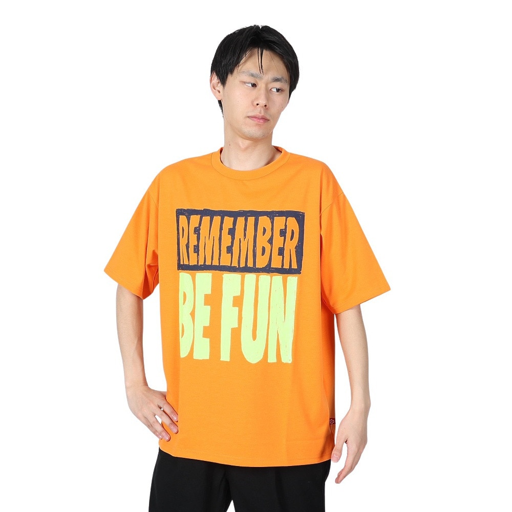 マナスタッシュ（MANASTASH）（メンズ）Tシャツ REMEMBER BE FUN 792-4134008 ORANGE
