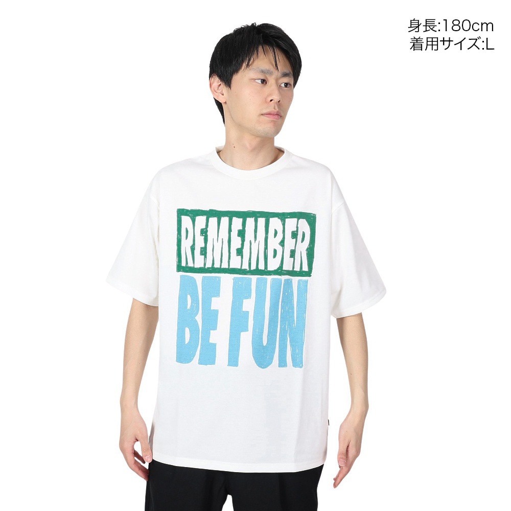 マナスタッシュ（MANASTASH）（メンズ）Tシャツ REMEMBER BE FUN 792-4134008 WHITE