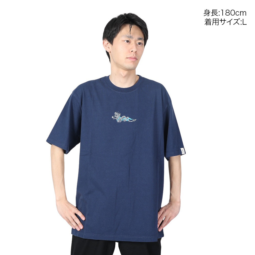マナスタッシュ（MANASTASH）（メンズ）ドラゴンTシャツ 792-4134015 NAVY