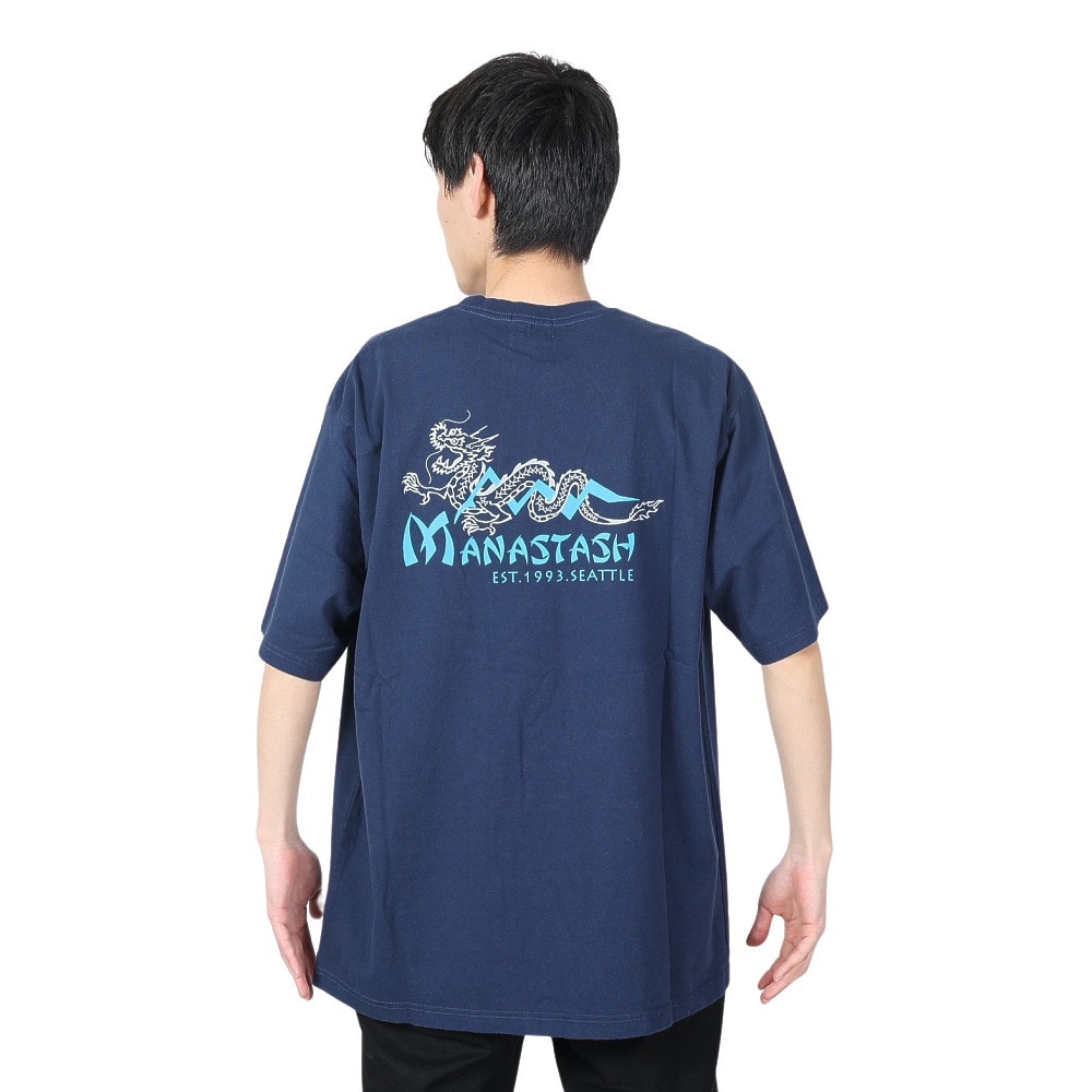 マナスタッシュ（MANASTASH）（メンズ）ドラゴンTシャツ 792-4134015 NAVY