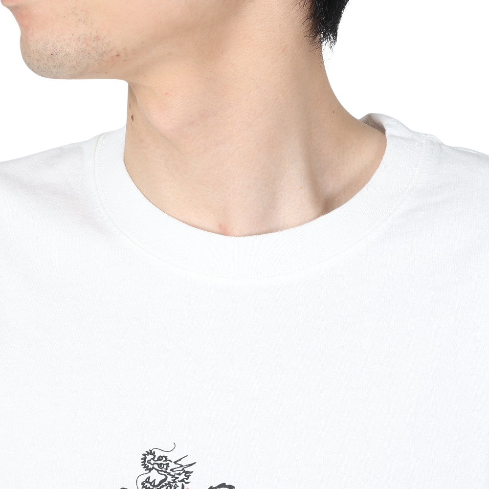 マナスタッシュ（MANASTASH）（メンズ）ドラゴンTシャツ 792-4134015 WHITE