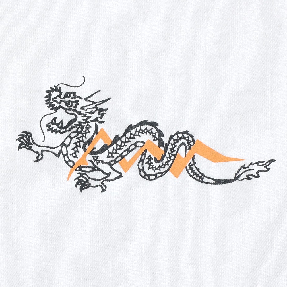 マナスタッシュ（MANASTASH）（メンズ）ドラゴンTシャツ 792-4134015 WHITE