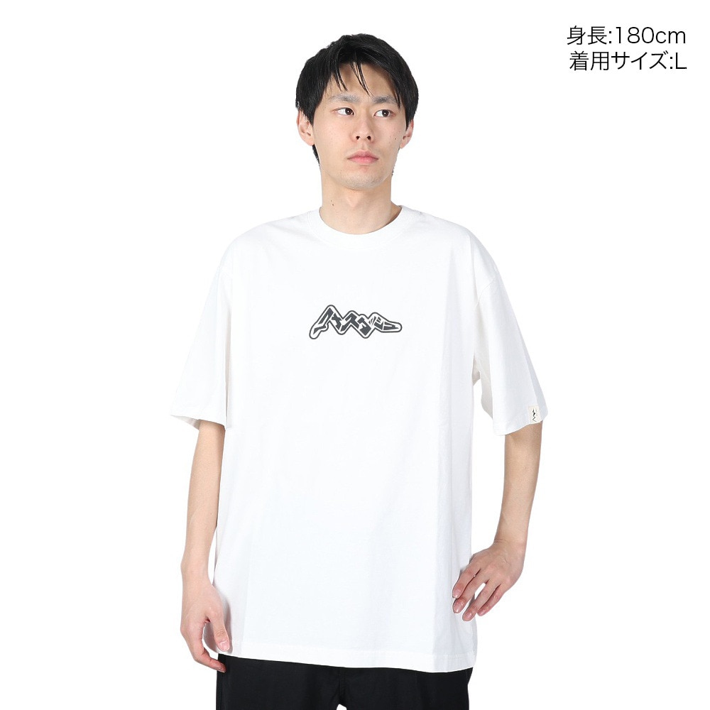 マナスタッシュ（MANASTASH）（メンズ）カタカナロゴTシャツ 792-4134016 WHITE