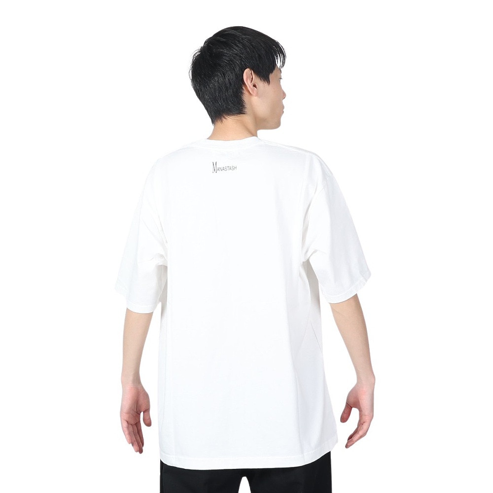 マナスタッシュ（MANASTASH）（メンズ）カタカナロゴTシャツ 792-4134016 WHITE
