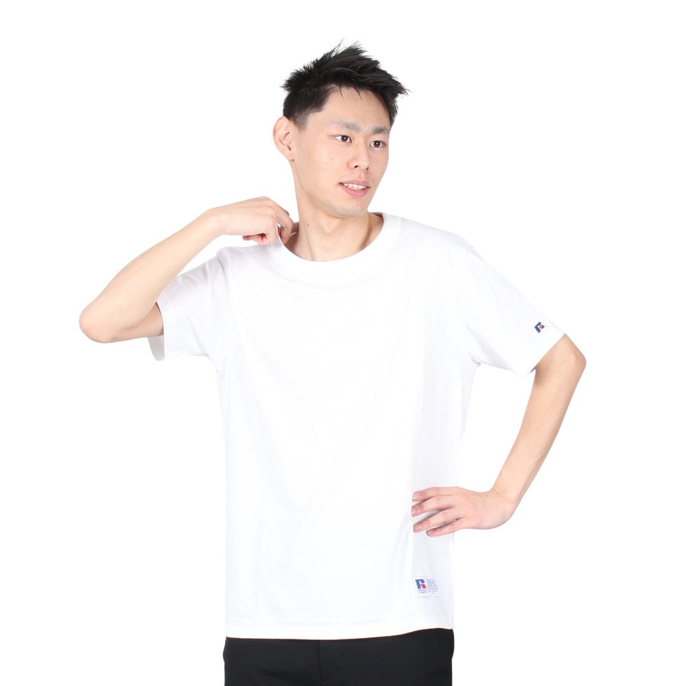 ラッセル（RUSSELL）（メンズ）T/C 半袖レギュラーTシャツ RBM24S0002 WHT