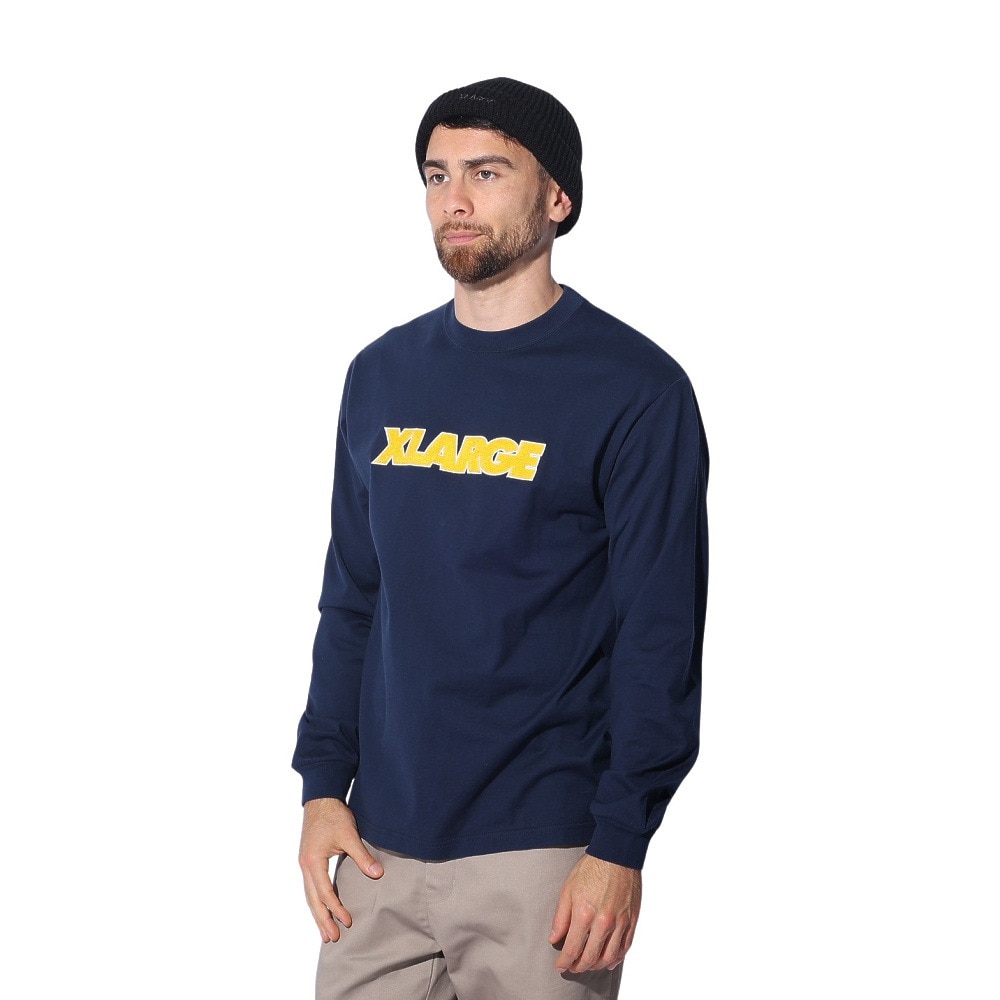 エクストララージ（XLARGE）（メンズ）STANDARD LOGO 長袖Tシャツ 101241011024-NAVY