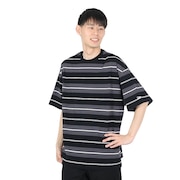 (メンズ、レディース)半袖 オーバーサイズド コットンTシャツ Multi Border 14121839