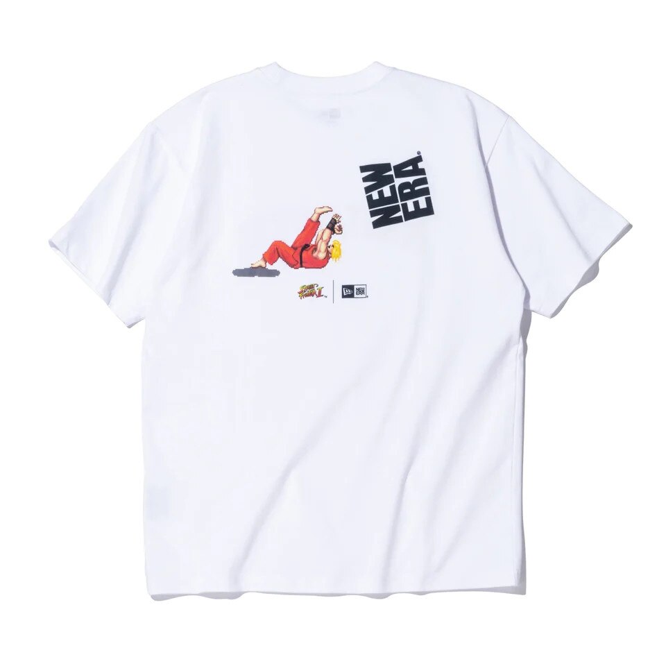 ニューエラ（NEW ERA）（メンズ、レディース）半袖 コットン Tシャツ ストリートファイター2 ケン ホワイト レギュラーフィット 14124670