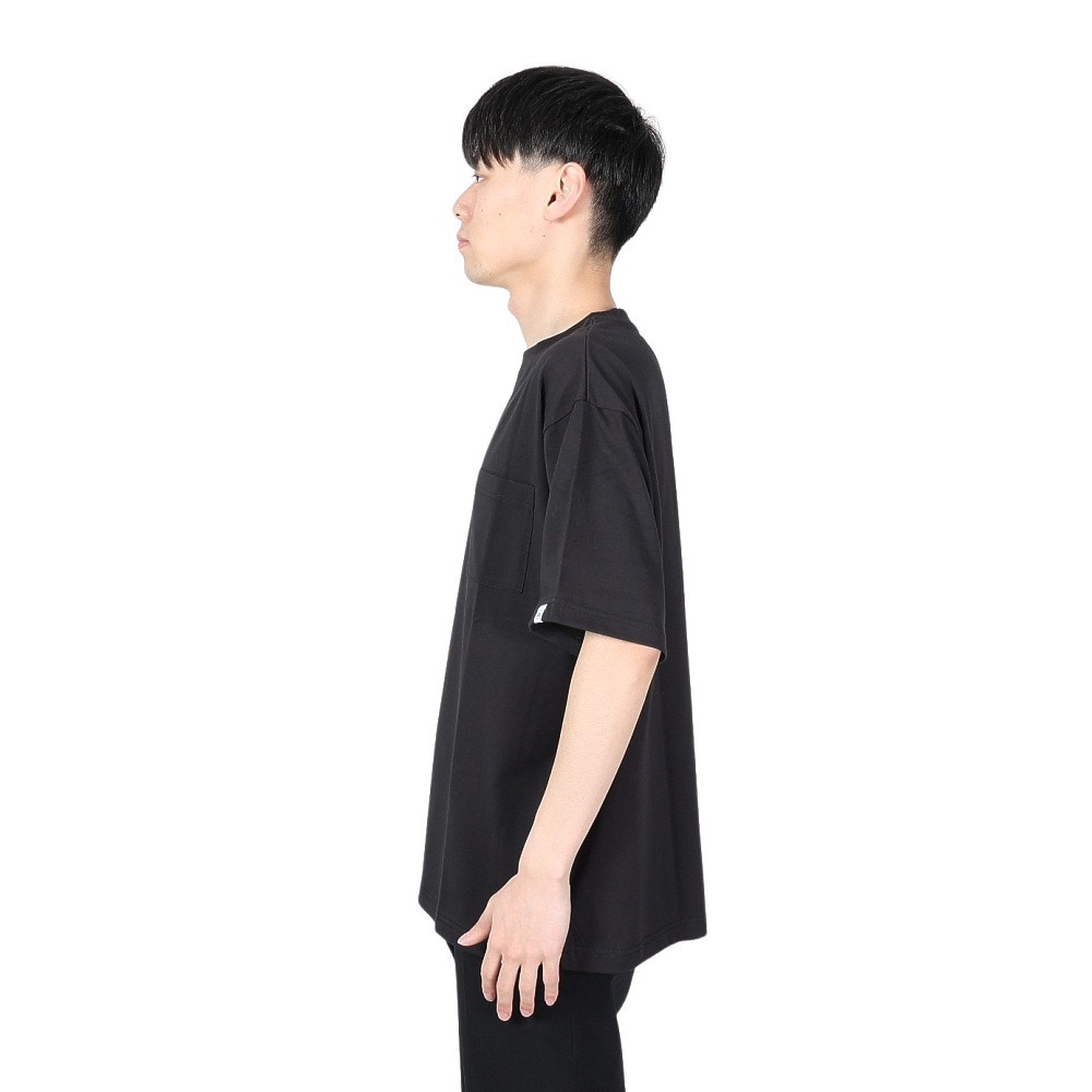 ヤックパック（YAK PAK）（メンズ、レディース）無地 ポケット付き 半袖Tシャツ 4510001-01 BLK