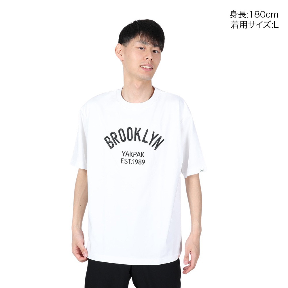 ヤックパック（YAK PAK）（メンズ、レディース）厚盛刺繍 半袖Tシャツ 4510005-07 WHT
