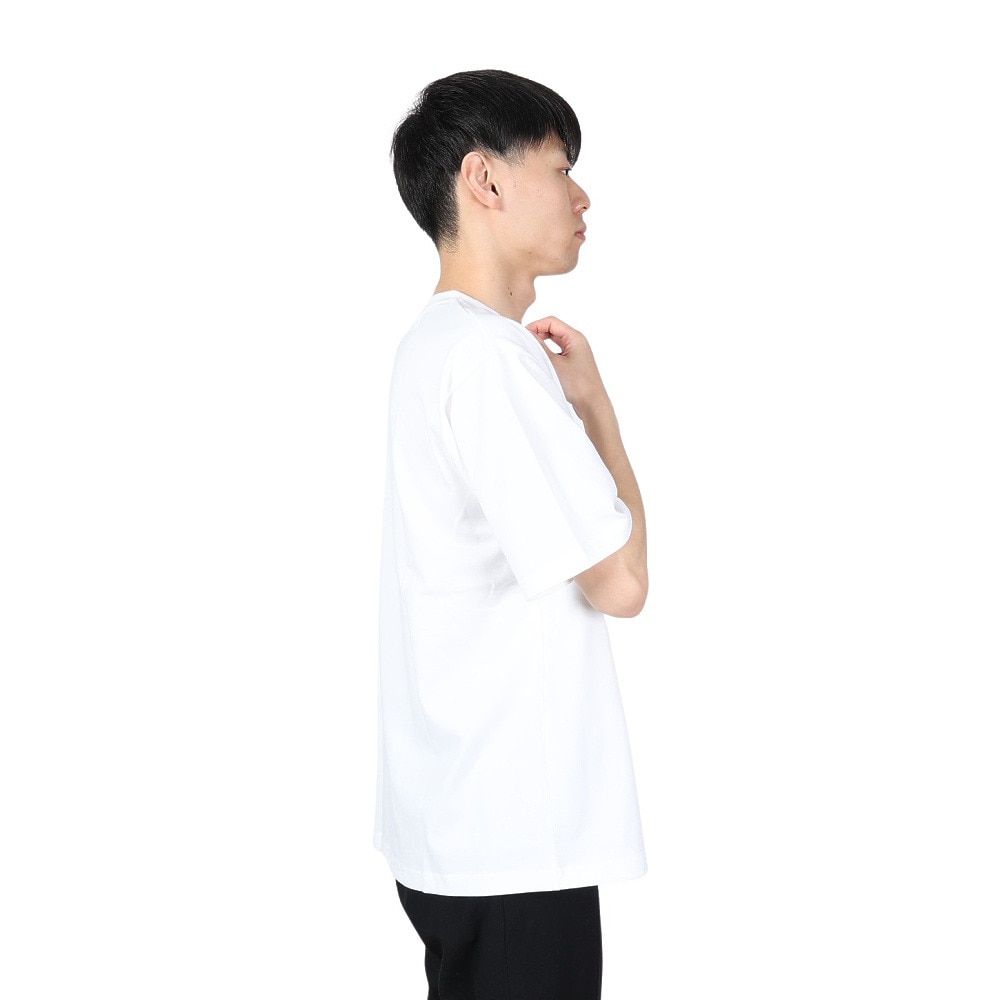 ヤックパック（YAK PAK）（メンズ、レディース）ハートロゴ ポケット付き 半袖Tシャツ 4510007-07 WHT