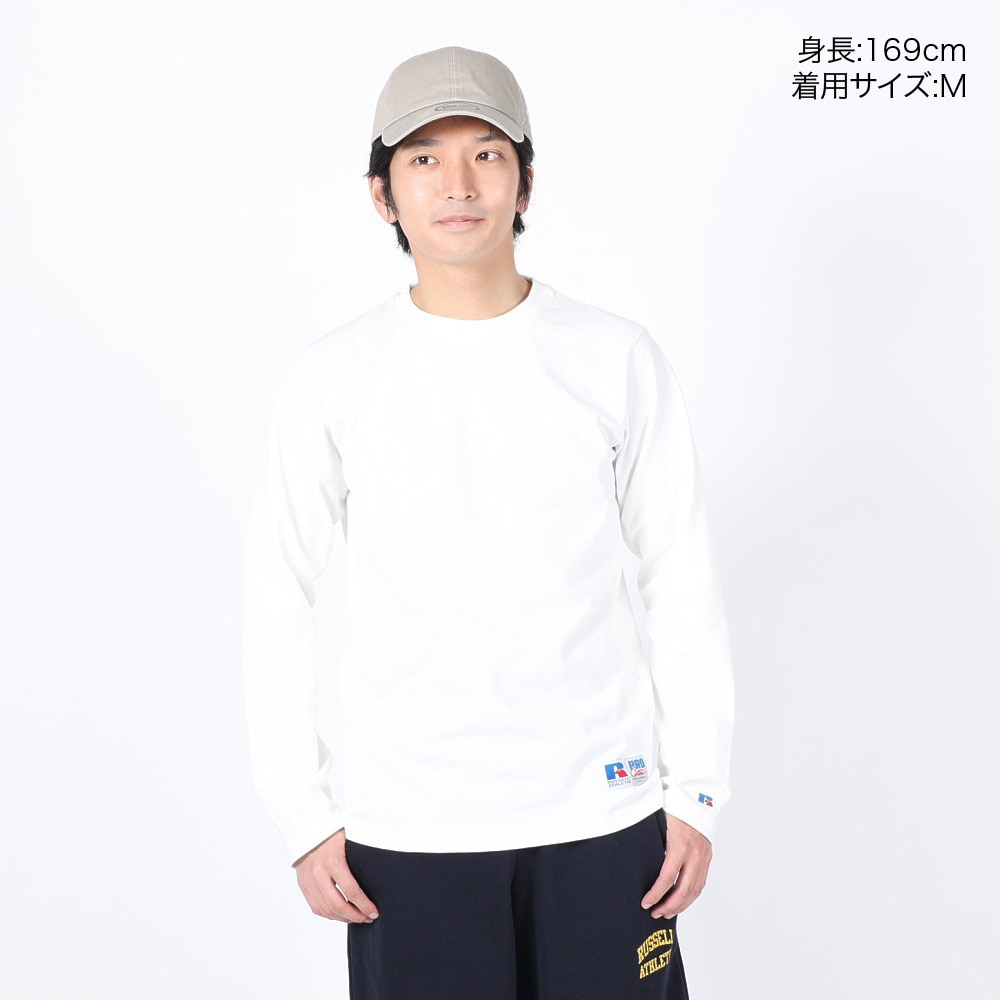 ラッセル（RUSSELL）（メンズ）ProCotton 長袖クルーネックTシャツ RBM24ES0004 WHT