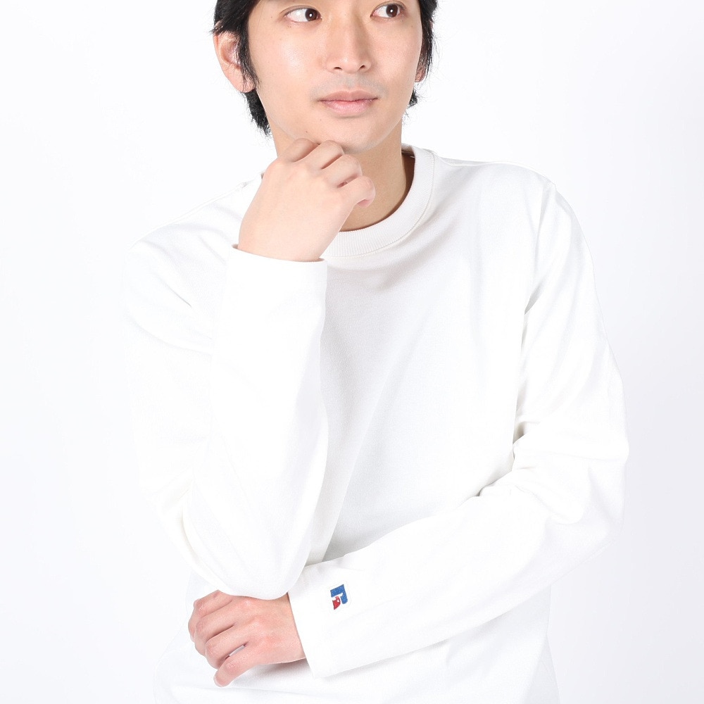 ラッセル（RUSSELL）（メンズ）ProCotton 長袖クルーネックTシャツ RBM24ES0004 WHT