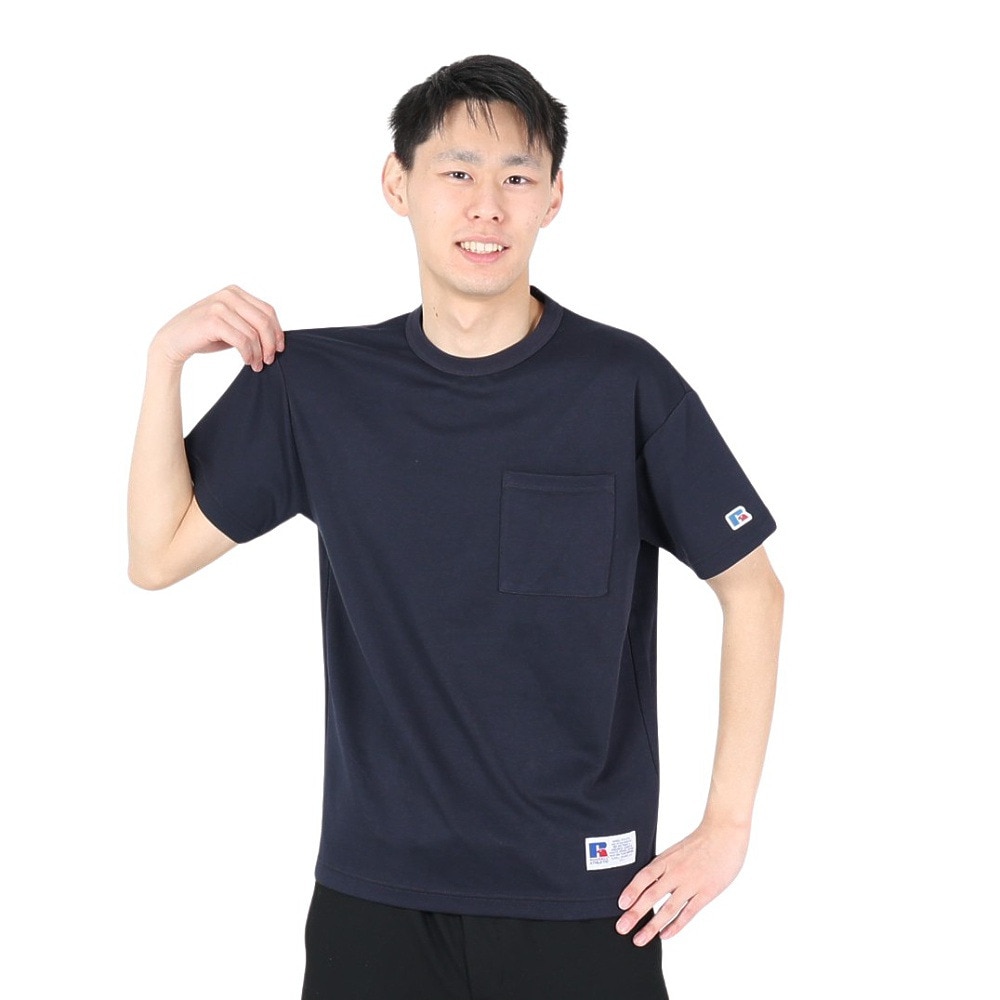 ラッセル（RUSSELL）（メンズ）プレーティング 半袖ワイドTシャツ RBM24S0001 NVY