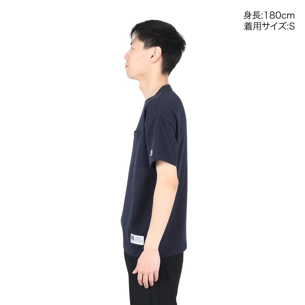 ラッセル（RUSSELL）（メンズ）プレーティング 半袖ワイドTシャツ RBM24S0001 NVY