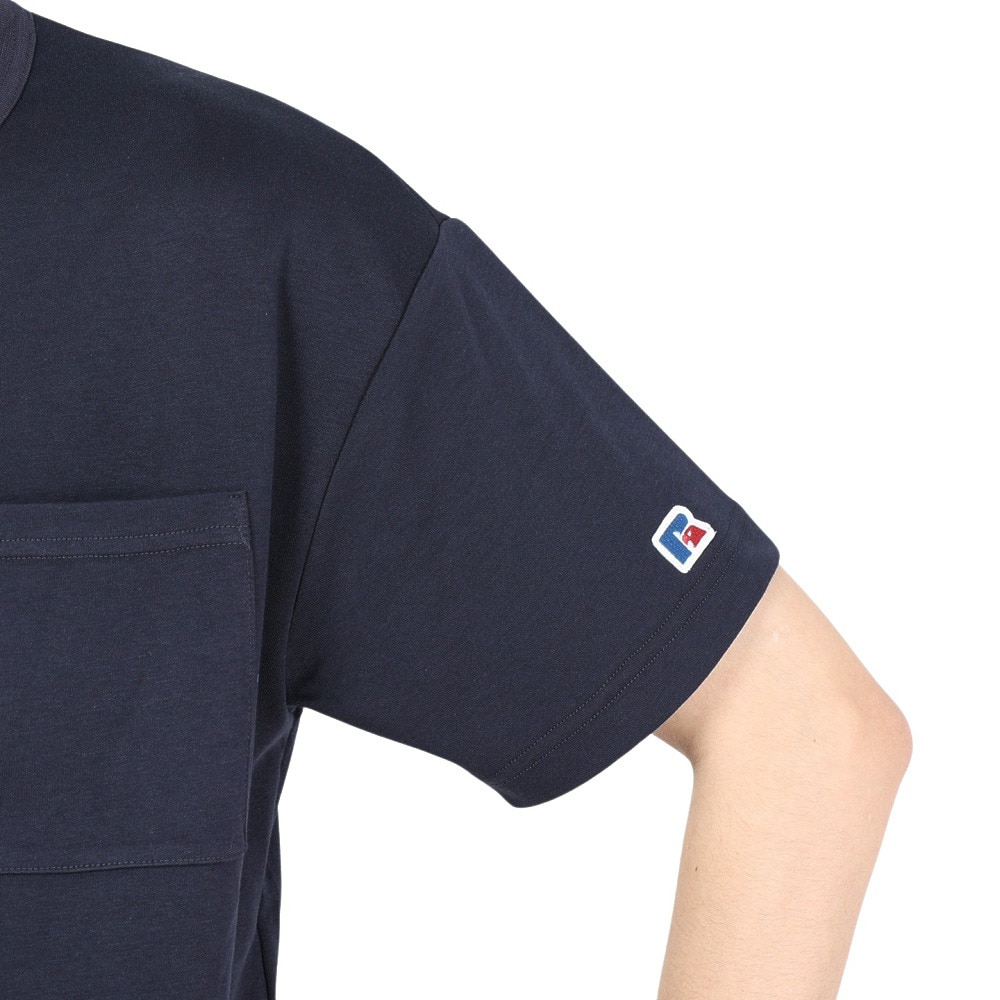 ラッセル（RUSSELL）（メンズ）プレーティング 半袖ワイドTシャツ RBM24S0001 NVY