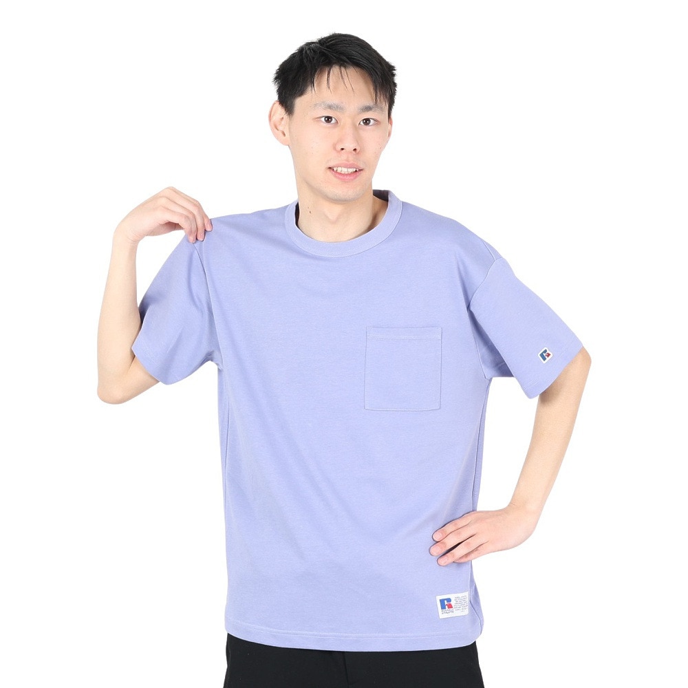 ラッセル（RUSSELL）（メンズ）プレーティング 半袖ワイドTシャツ RBM24S0001 PUL
