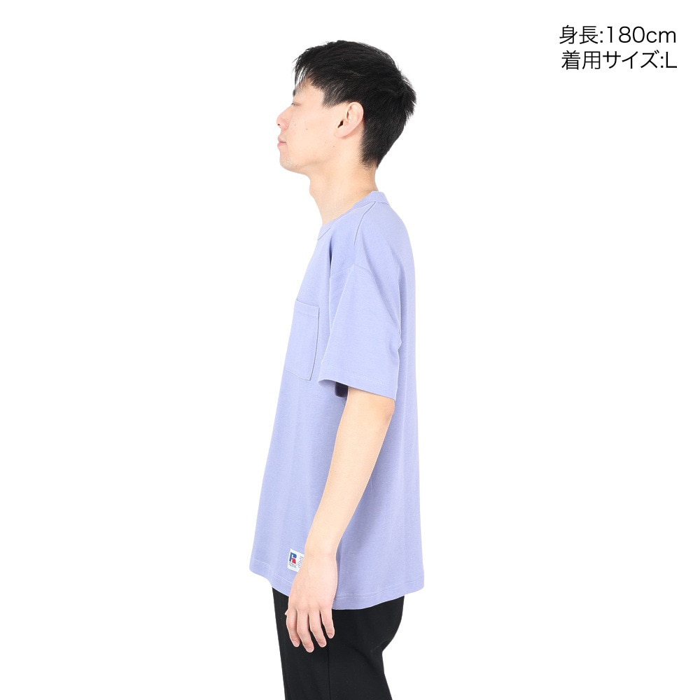 ラッセル（RUSSELL）（メンズ）プレーティング 半袖ワイドTシャツ RBM24S0001 PUL