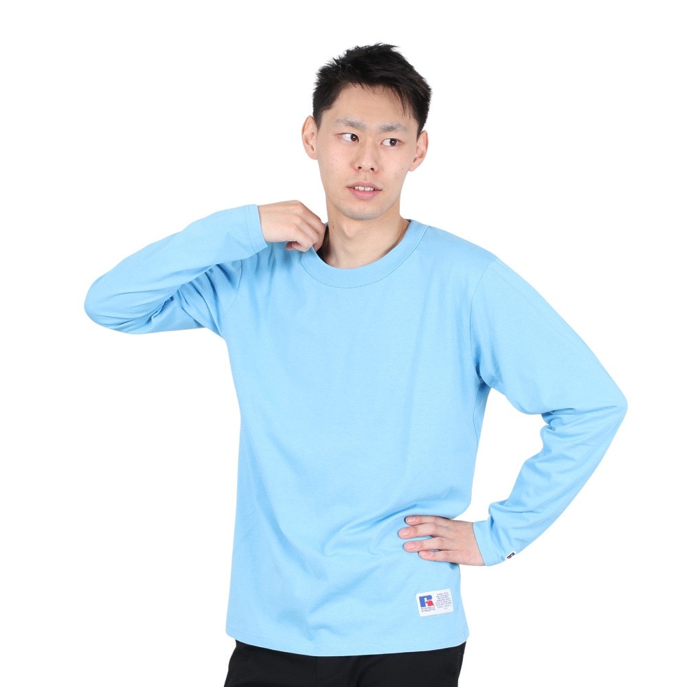 ラッセル（RUSSELL）（メンズ）T/C 長袖クルーネックTシャツ RBM23F0011 BLU