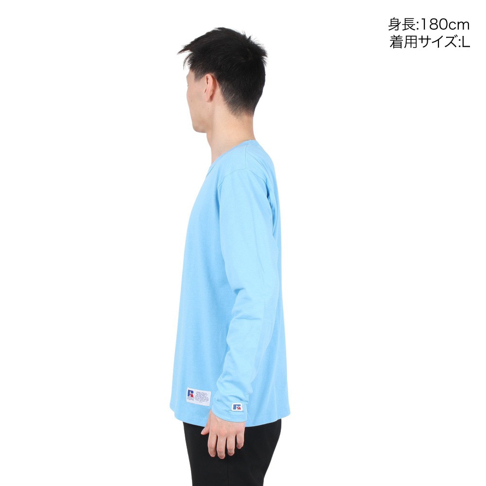 ラッセル（RUSSELL）（メンズ）T/C 長袖クルーネックTシャツ RBM23F0011 BLU