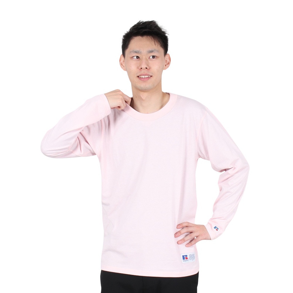 ラッセル（RUSSELL）（メンズ）T/C 長袖クルーネックTシャツ RBM23F0011 PNK