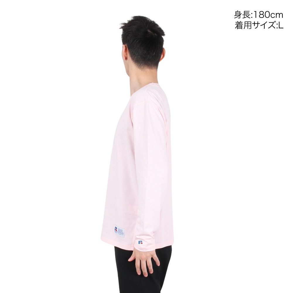 ラッセル（RUSSELL）（メンズ）T/C 長袖クルーネックTシャツ RBM23F0011 PNK