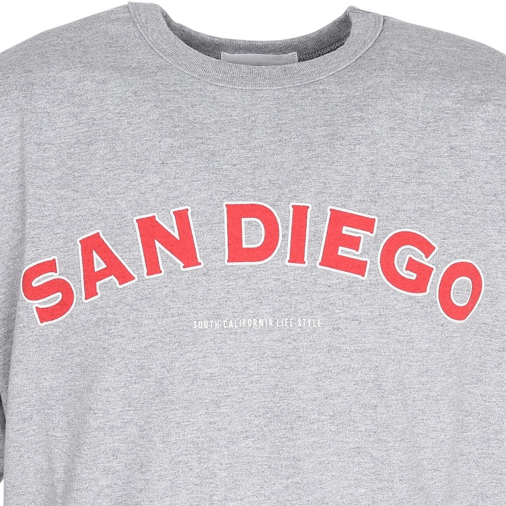エスエーエス（S.A.S）（メンズ、レディース）裾リブプリント半袖Tシャツ SANDI SAS2345804-15 GRAY
