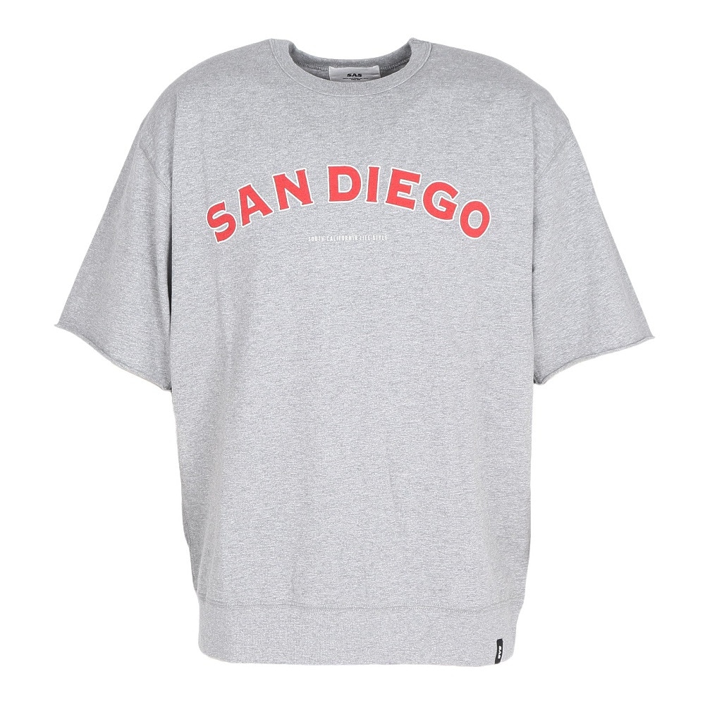 エスエーエス（S.A.S）（メンズ、レディース）裾リブプリント半袖Tシャツ SANDI SAS2345804-15 GRAY