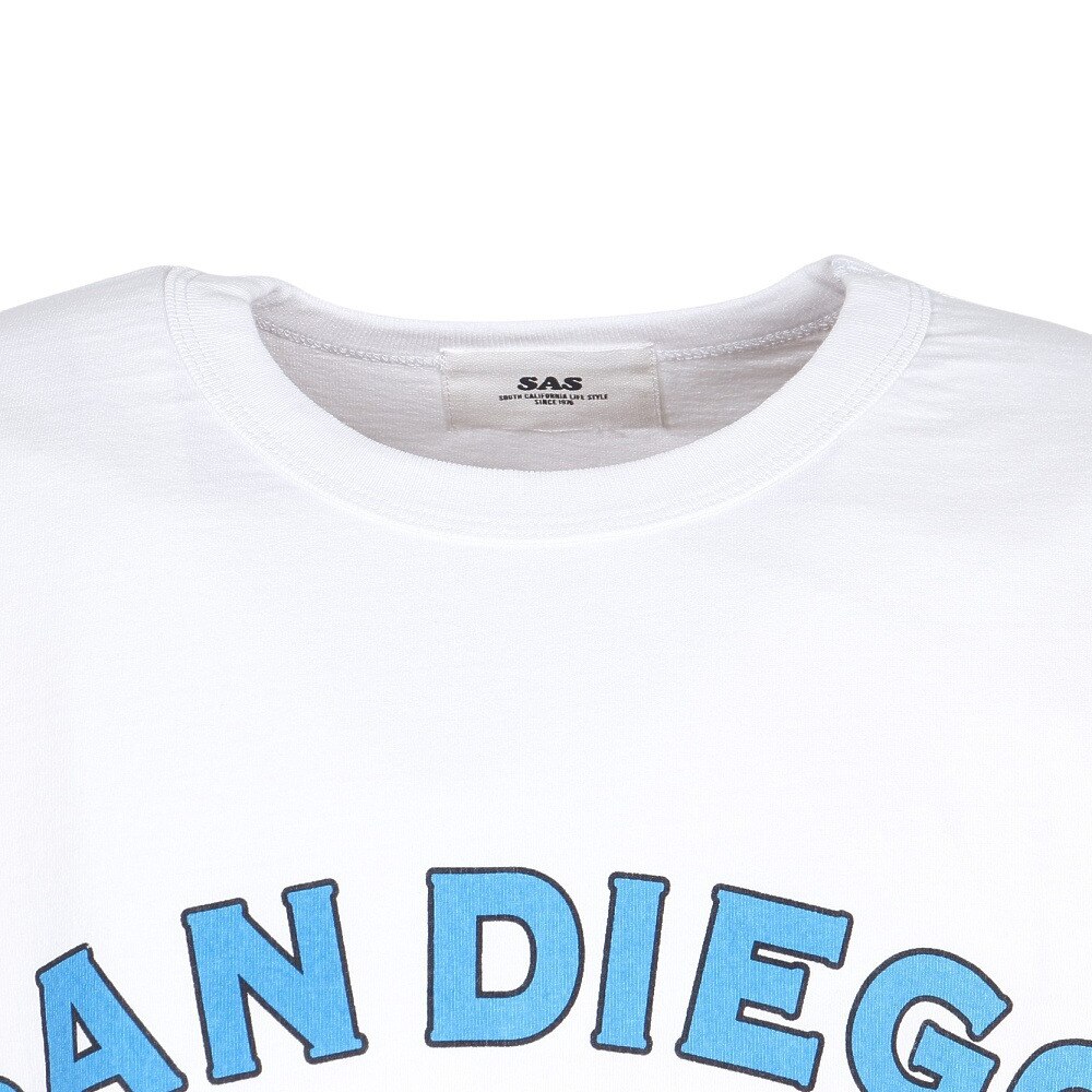 エスエーエス（S.A.S）（メンズ、レディース）裾リブプリント半袖Tシャツ SANDI SAS2345804-5 OFF