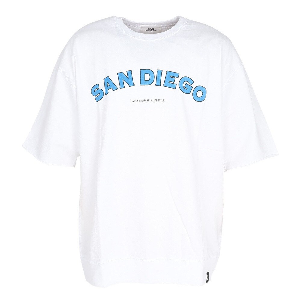 エスエーエス（S.A.S）（メンズ、レディース）裾リブプリント半袖Tシャツ SANDI SAS2345804-5 OFF