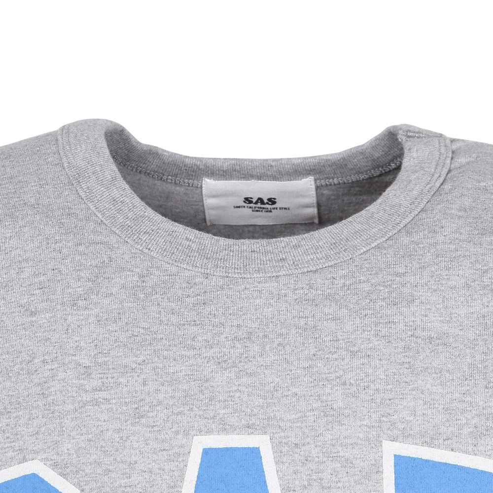 エスエーエス（S.A.S）（メンズ、レディース）裾リブプリント半袖Tシャツ CAL SAS2345805-15 GRAY