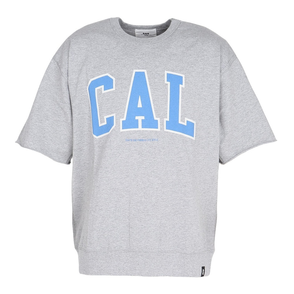 エスエーエス（S.A.S）（メンズ、レディース）裾リブプリント半袖Tシャツ CAL SAS2345805-15 GRAY