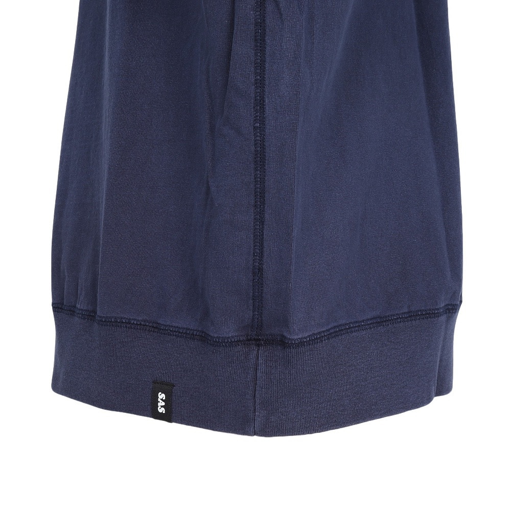 エスエーエス（S.A.S）（メンズ、レディース）裾リブプリント半袖Tシャツ CAL SAS2345805-79 NAVY