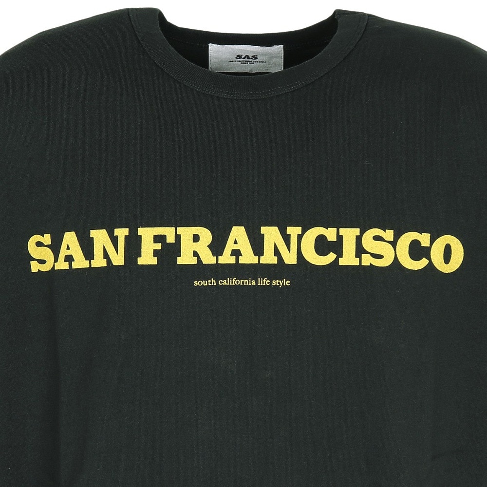 エスエーエス（S.A.S）（メンズ）プリント半袖Tシャツ SANFRAN SAS2345808-19 BLACK