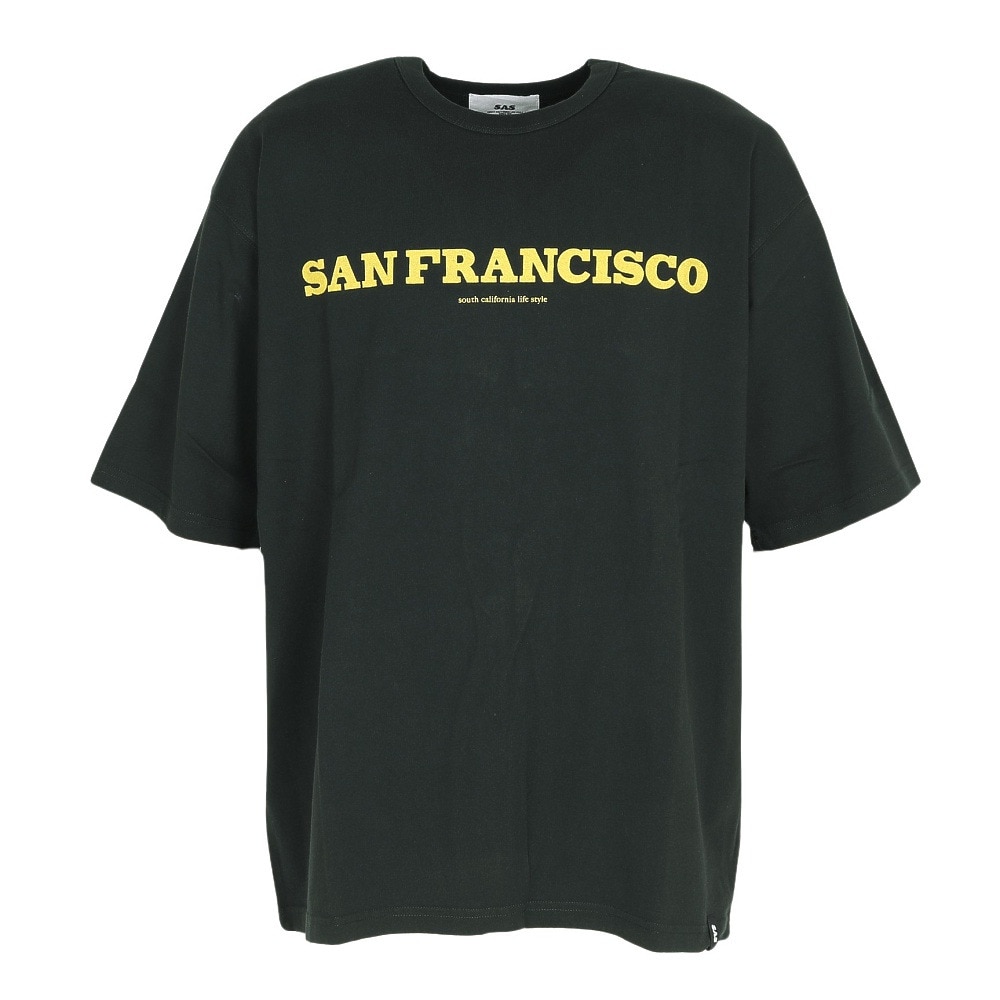 エスエーエス（S.A.S）（メンズ）プリント半袖Tシャツ SANFRAN SAS2345808-19 BLACK