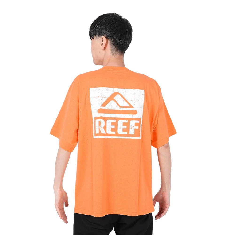 リーフ（REEF）（メンズ）スクエアロゴ半袖Tシャツ RFTEM2412-ORG