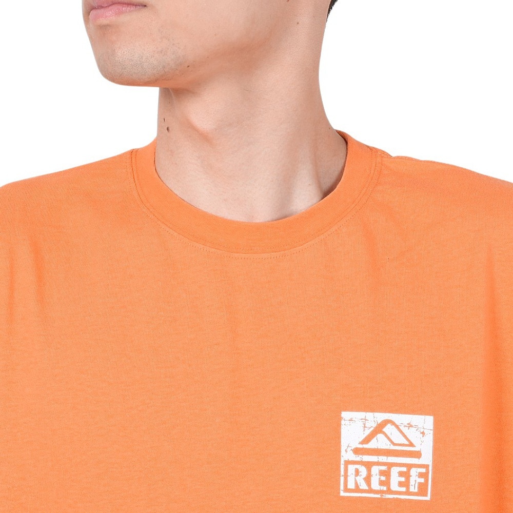リーフ（REEF）（メンズ）スクエアロゴ半袖Tシャツ RFTEM2412-ORG